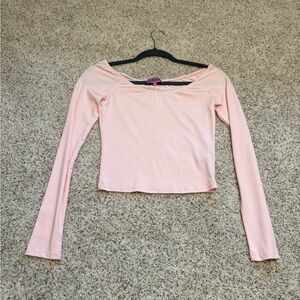 Edikted Light Pink Long Sleeve Top